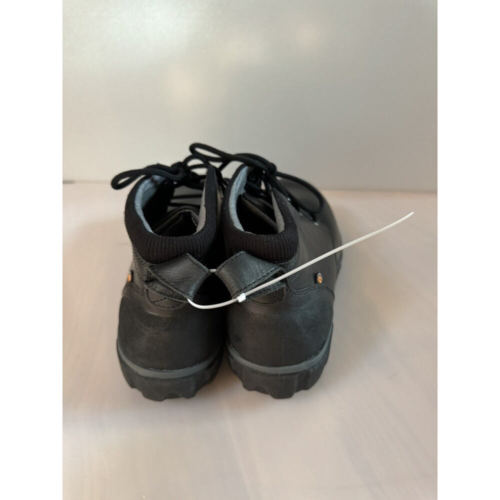 Bogs Classic Casual Men's 11 Triple Black Leather Lace Up Chukka Boots 72751-001 - Picture 3 of 5